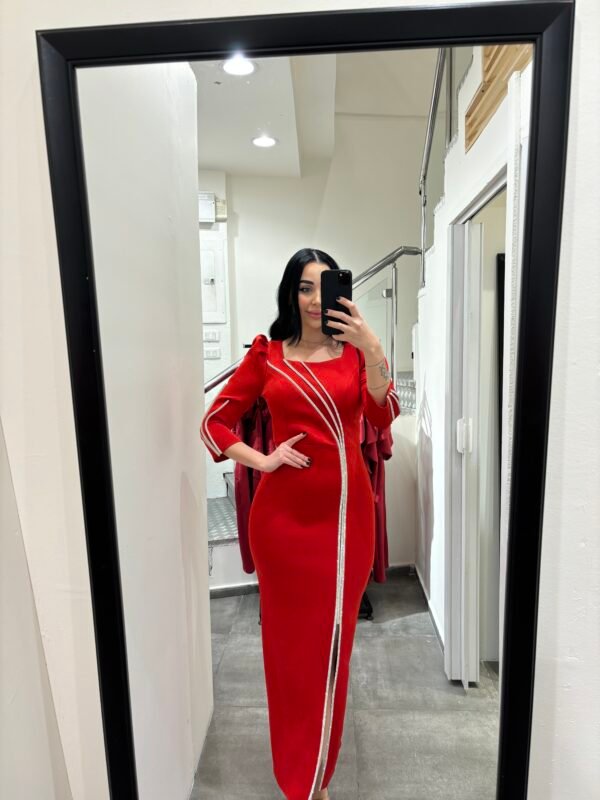 Best Selling Red Midi Sleeve Dress