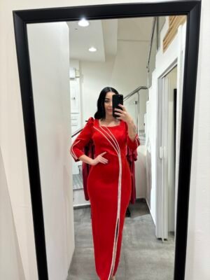 Best Selling Red Midi Sleeve Dress