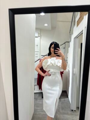 A soft white dress suitable for your engagement with French length