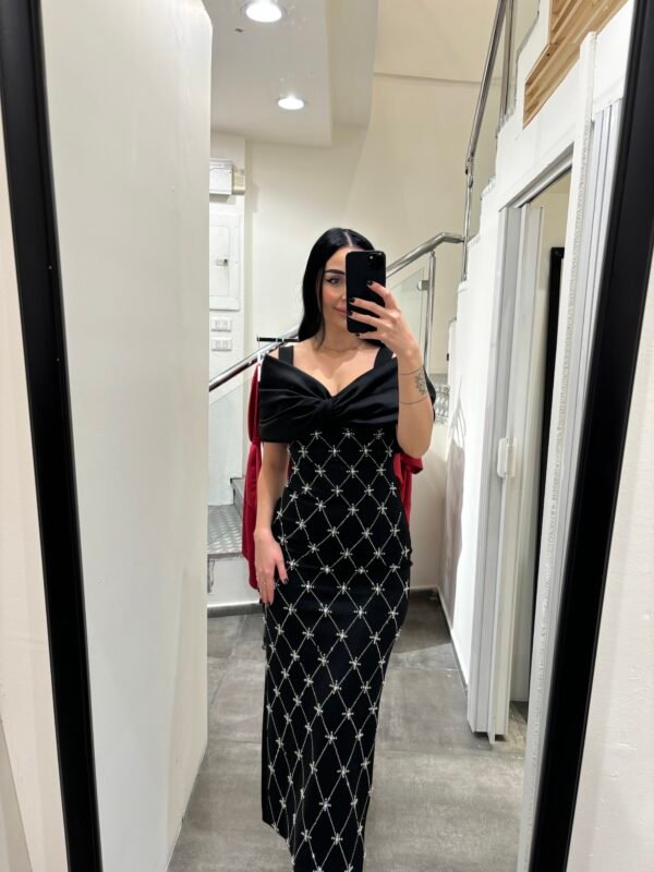 Roma black rhinestone sleeveless dress