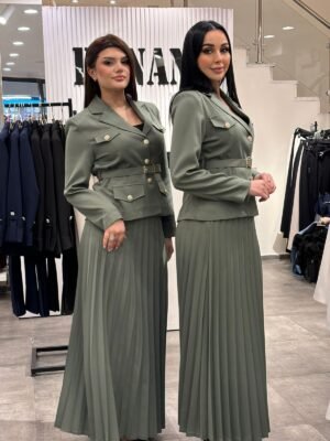 Olive color Skirt suit