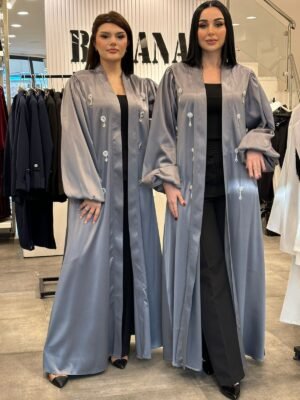 sateen abaya with strass